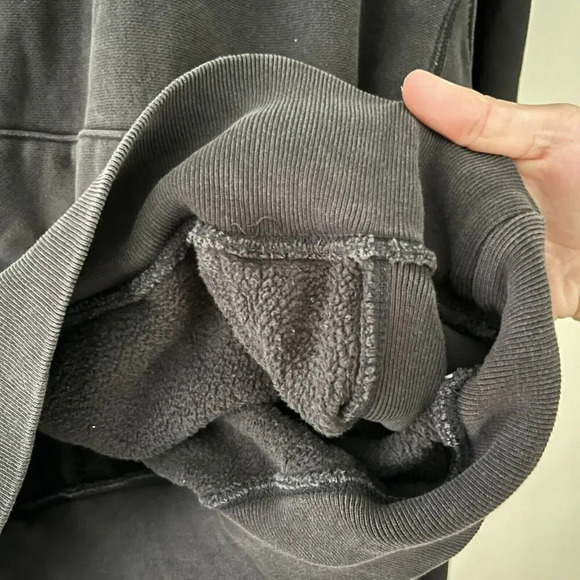 Champion Mens Faded Black Hoodie Reverse Weave M Sweatshirt Streetwear Normcore - Picture 6 of 9